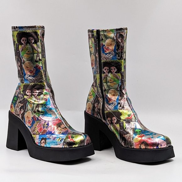 Steve Madden Shoes - Steve Madden Women Klayton 90's Retro Dolls Chunky Heel Platform Boots Size 8